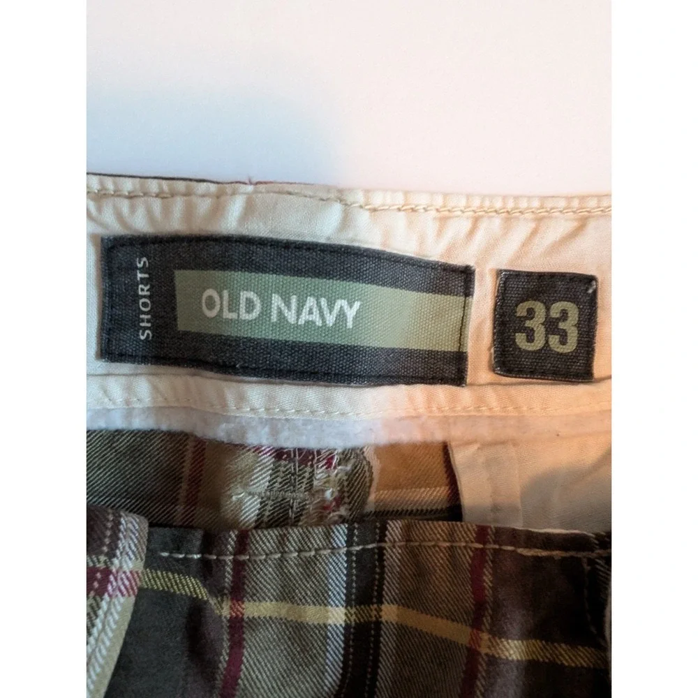 Old Navy Skate Shorts Mens 33 Brown Plaid Classic